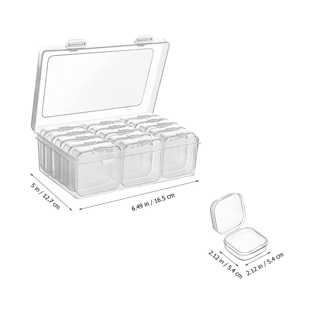 EXCEART Clear Tote Box Grid Storage Organizer for Earrings, Rings & Necklaces - Jewelry Box with Mini Compartments - Perfect for Birthday, Mother's Day Gifts & Jewelry Organization at Home