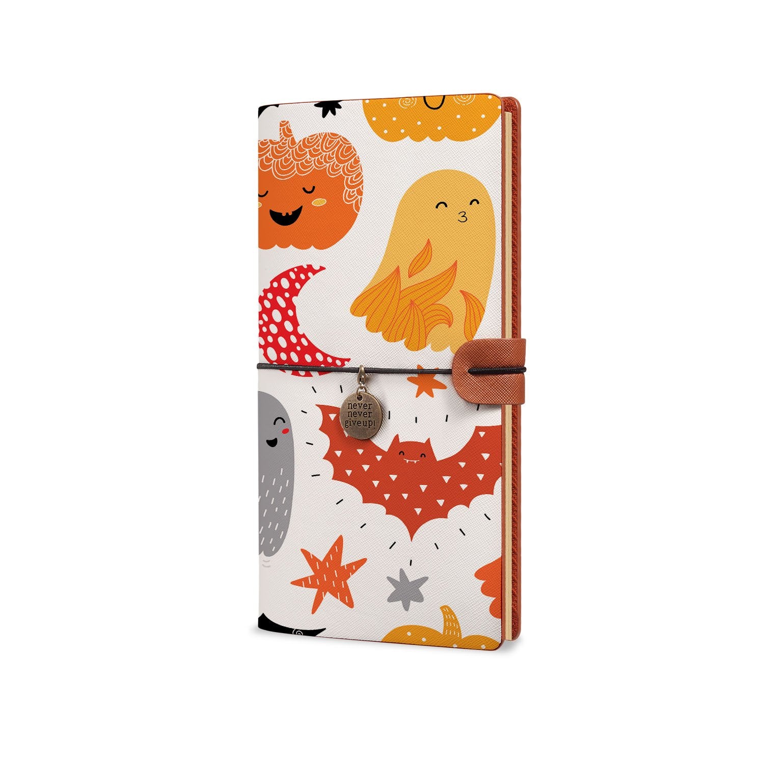 Premium Leather Traveler's Notebook - Halloween Edition | Refillable Journal for Writing, Sketching & Planning | Perfect Gift for Halloween, Journaling Enthusiasts & Travel Lovers