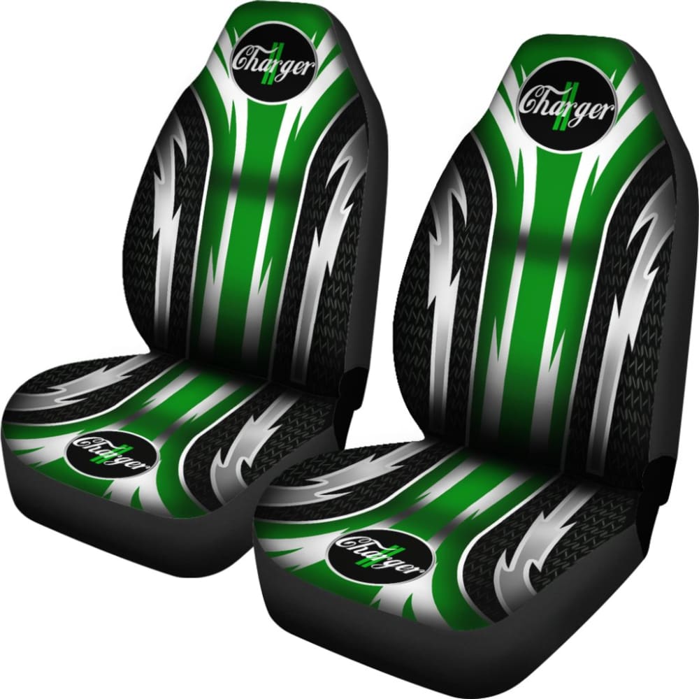 Premium 2-Piece Front Seat Covers for Dodge Charger - Custom Fit Green Car Seat Protectors (2006-2023 Models) | Perfect for Road Trips, Daily Commutes & Car Interior Protection