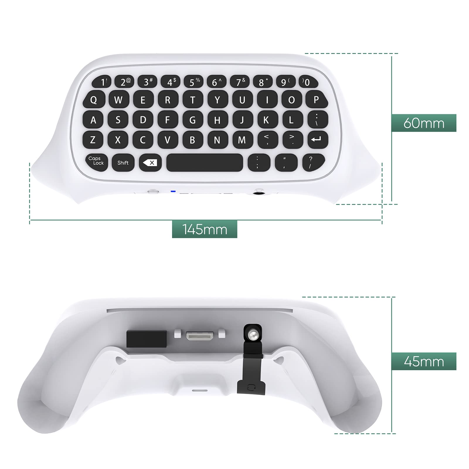 Wireless 2.4G Ergonomic Controller Keyboard for Xbox Series X/S - QWERTY Gamepad Keypad with Audio & Headset Jack - Compatible with Xbox Series X/S, One, One S - Perfect for Gaming Live Chat & Streaming