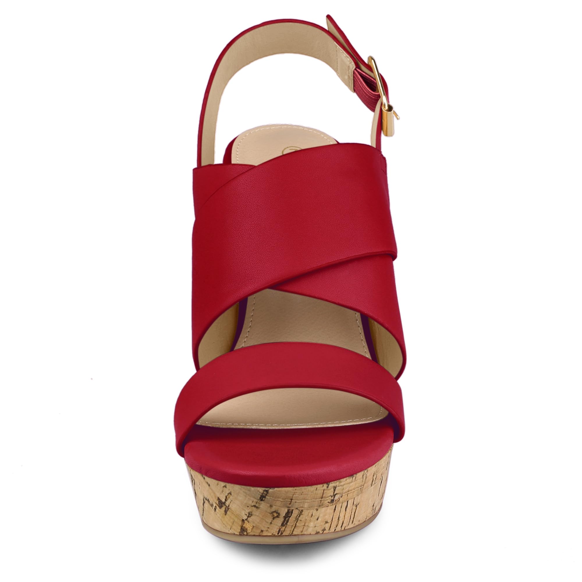 Allegra K Women's Wood Wedge Platform Sandals - Comfortable Summer Beach Shoes for Outdoor Walking, Vacation & Casual Outfits