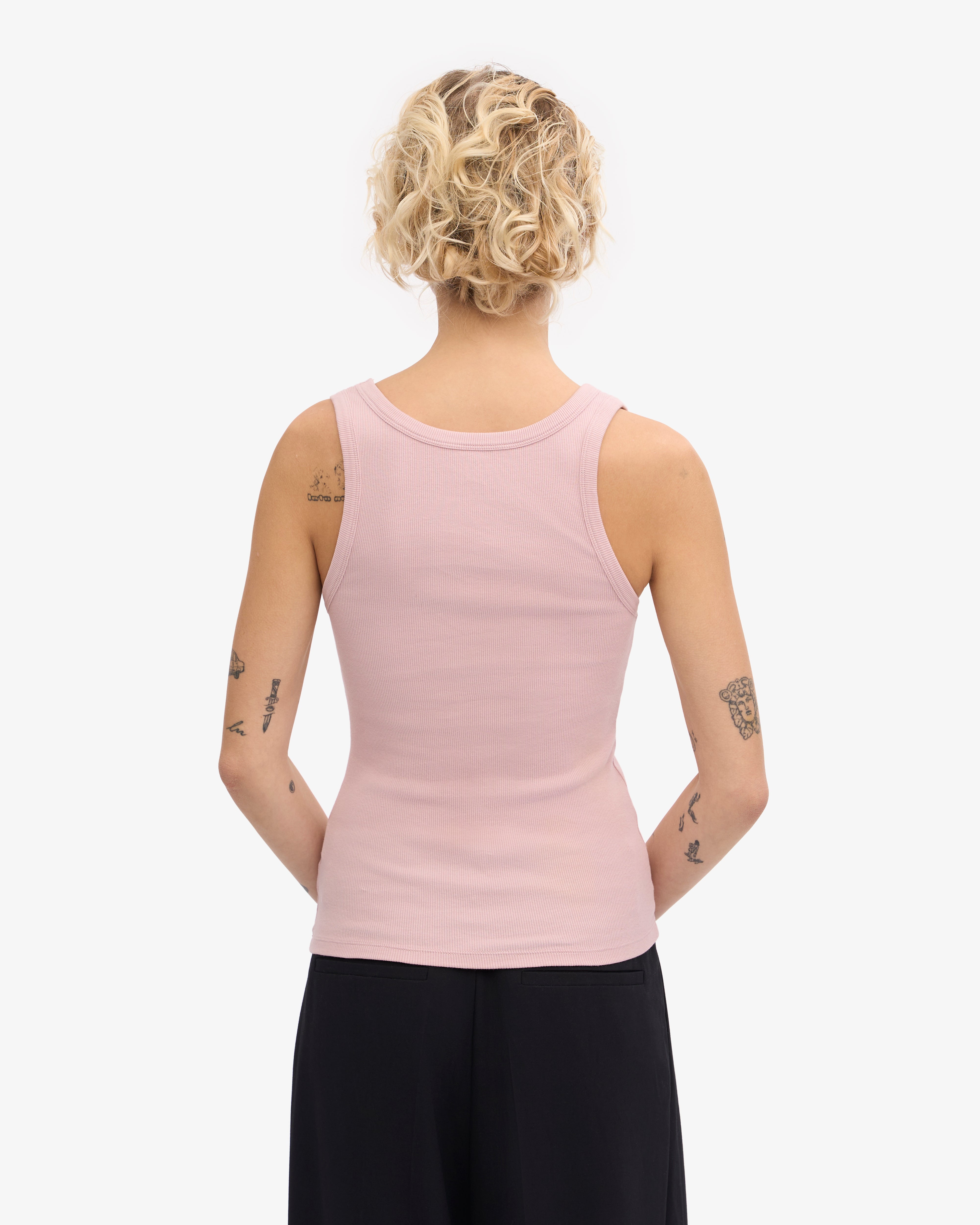 Organic Cotton Ribbed Tank Top for Women - Faded Pink | Soft & Breathable Summer Casual Wear