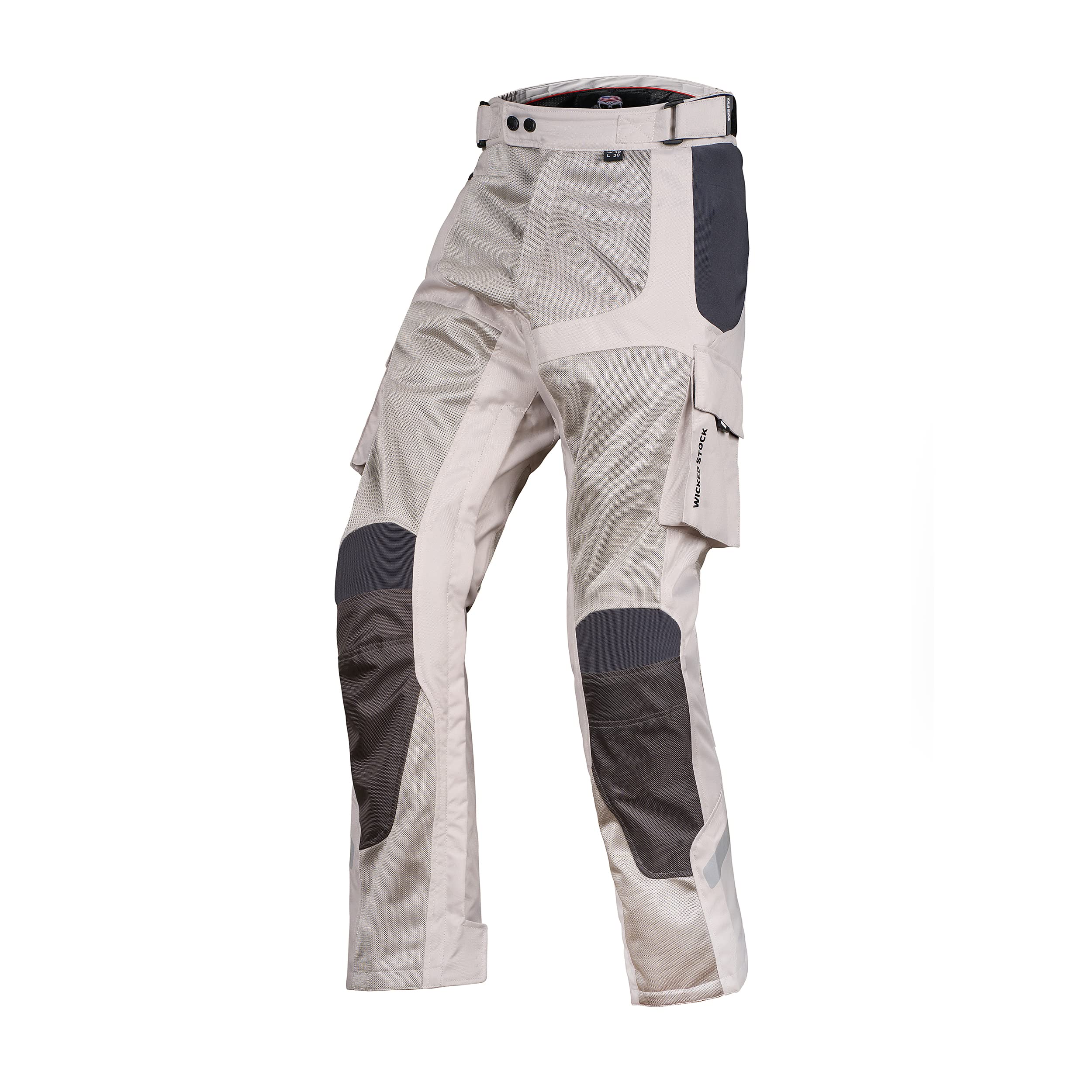 WICKED STOCK CE Level 2 Armored Mesh Motorcycle Pants for Motocross & Dirt Biking
