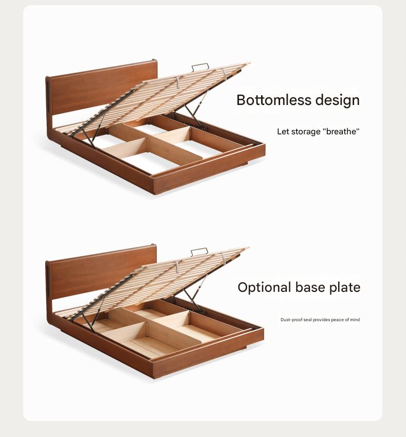 Solid Poplar Wood Storage Bed with Underbed Drawers - Perfect for Small Bedrooms, Kids Rooms & Guest Rooms - Space Saving Bed Frame with Hidden Storage Compartments