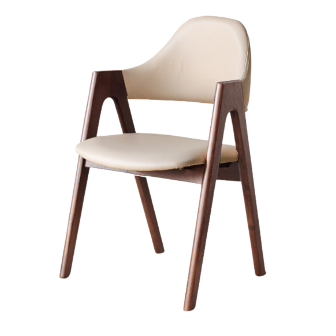 Premium 2-Piece Solid Wood Chair Set - Black Walnut, Ash & Oak with Soft Fabric/Leather Back Support | Modern Dining Room & Living Room Furniture for Home Decor