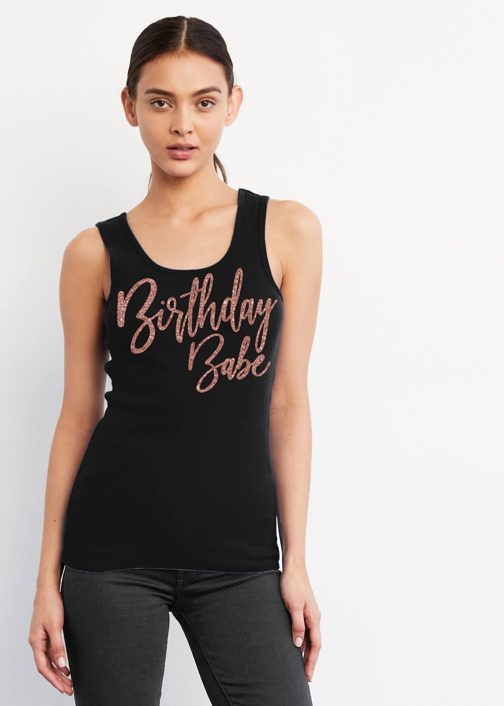 Rose Gold Birthday Shirts for Women - Cute Birthday Tank Tops - Comfortable & Stylish Women's Birthday Apparel - Perfect for Parties, Girls Night Out & Birthday Celebrations