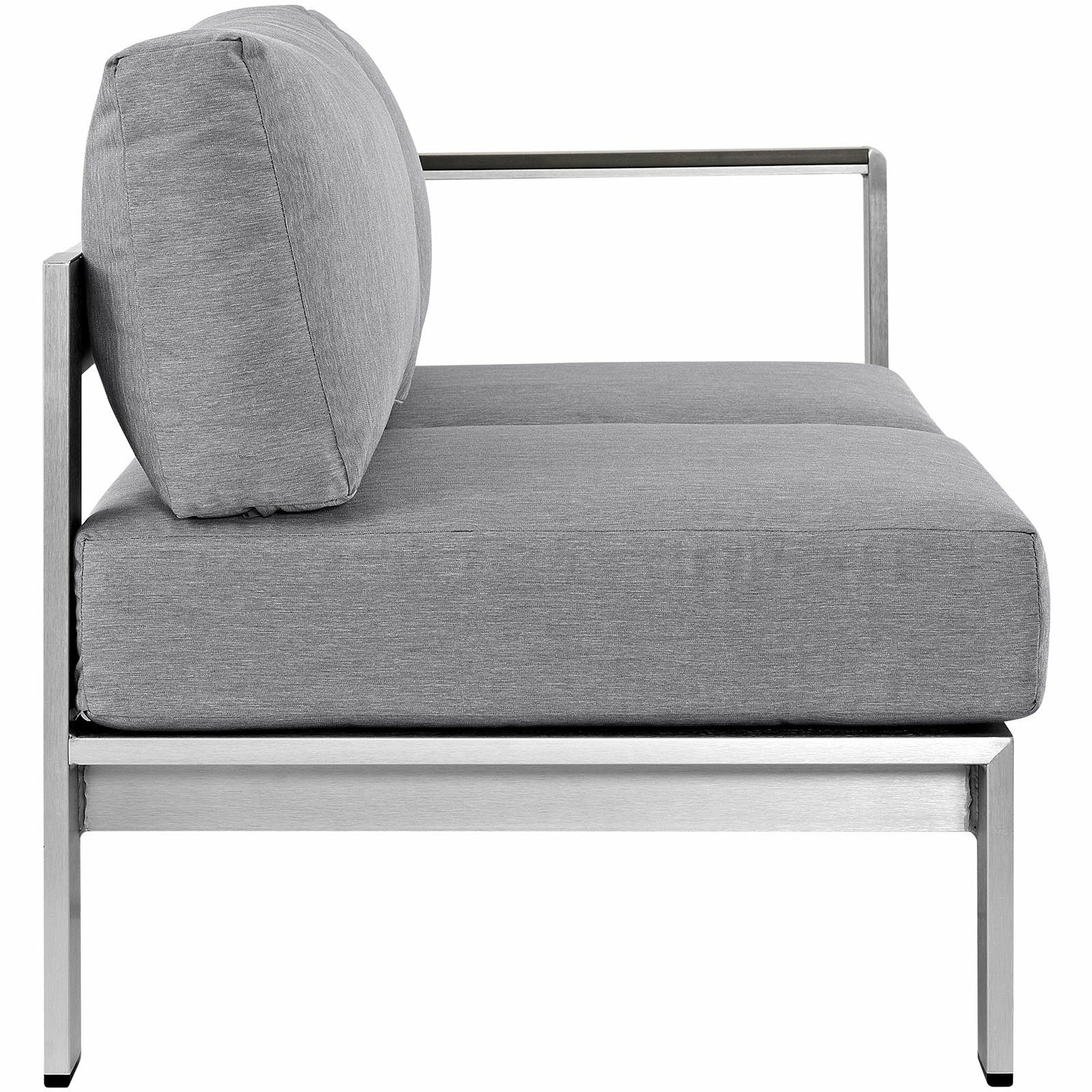 Shore Right Arm Corner Sectional Outdoor Patio Aluminum Loveseat - Waterproof & Rust-Resistant Patio Furniture for Poolside, Garden, and Backyard Relaxation