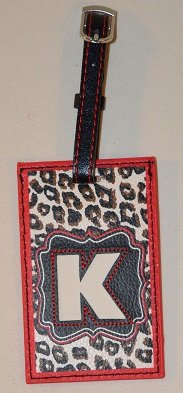 Personalized Red and Black Luggage Tag with Initial K - Durable Travel Accessory for Suitcases, Backpacks & Carry-Ons - Perfect for Airports, Vacations & Business Trips