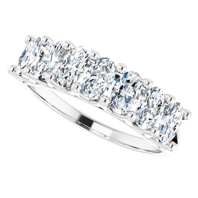 1.47 Carat Oval Cut Diamond Wedding Band - 7 Stone Split Shank Engagement Ring for Women, Bridal Jewelry, Anniversary Gift | Perfect for Proposals, Weddings & Special Occasions
