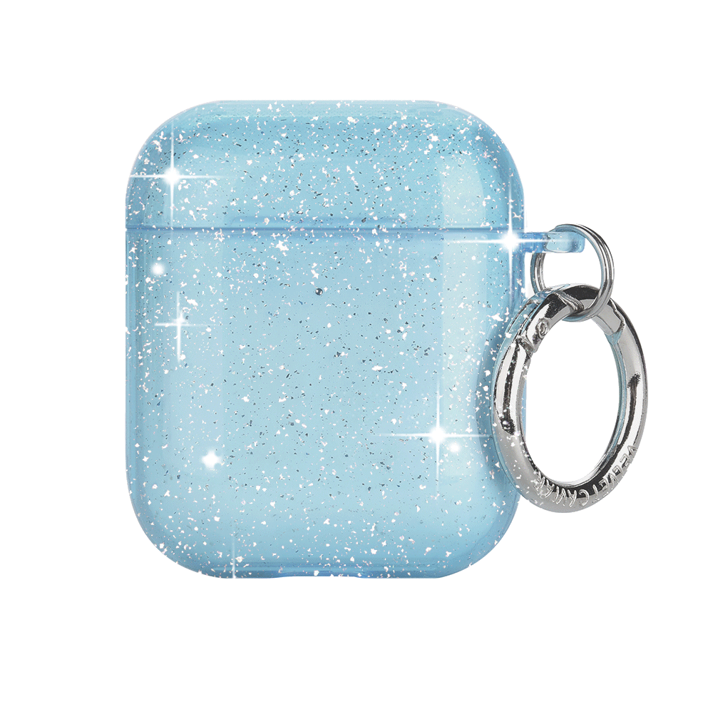 Premium Blue Stardust AirPod Case - Protective Cover for AirPods 1/2/3 & Pro - Trendy Glitter Design for Daily Use, Travel & Gifting