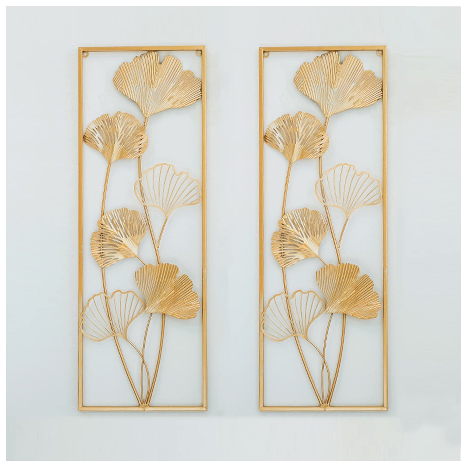 Premium 3D Ginkgo Leaf Metal Wall Art Decor - Handmade Wrought Iron Wall Sculpture for Home & Hotel | Elegant Luxury Wall Decor for Living Room, Bedroom & Office