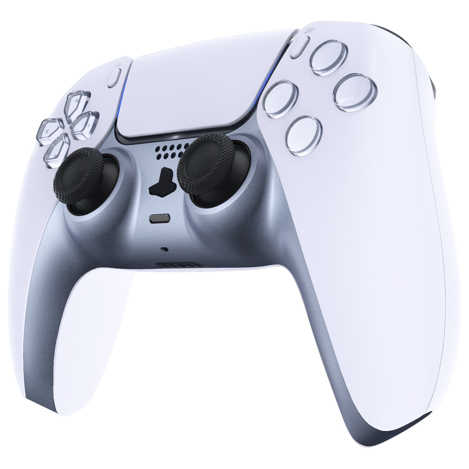 eXtremeRate Sterling Silver PS5 Controller Cover - DIY Replacement Shell with Decorative Trim & Accent Rings (GPFP3040) | Custom Gaming Accessories for PS5 Enthusiasts | Perfect for Gaming Setups & Collector Displays