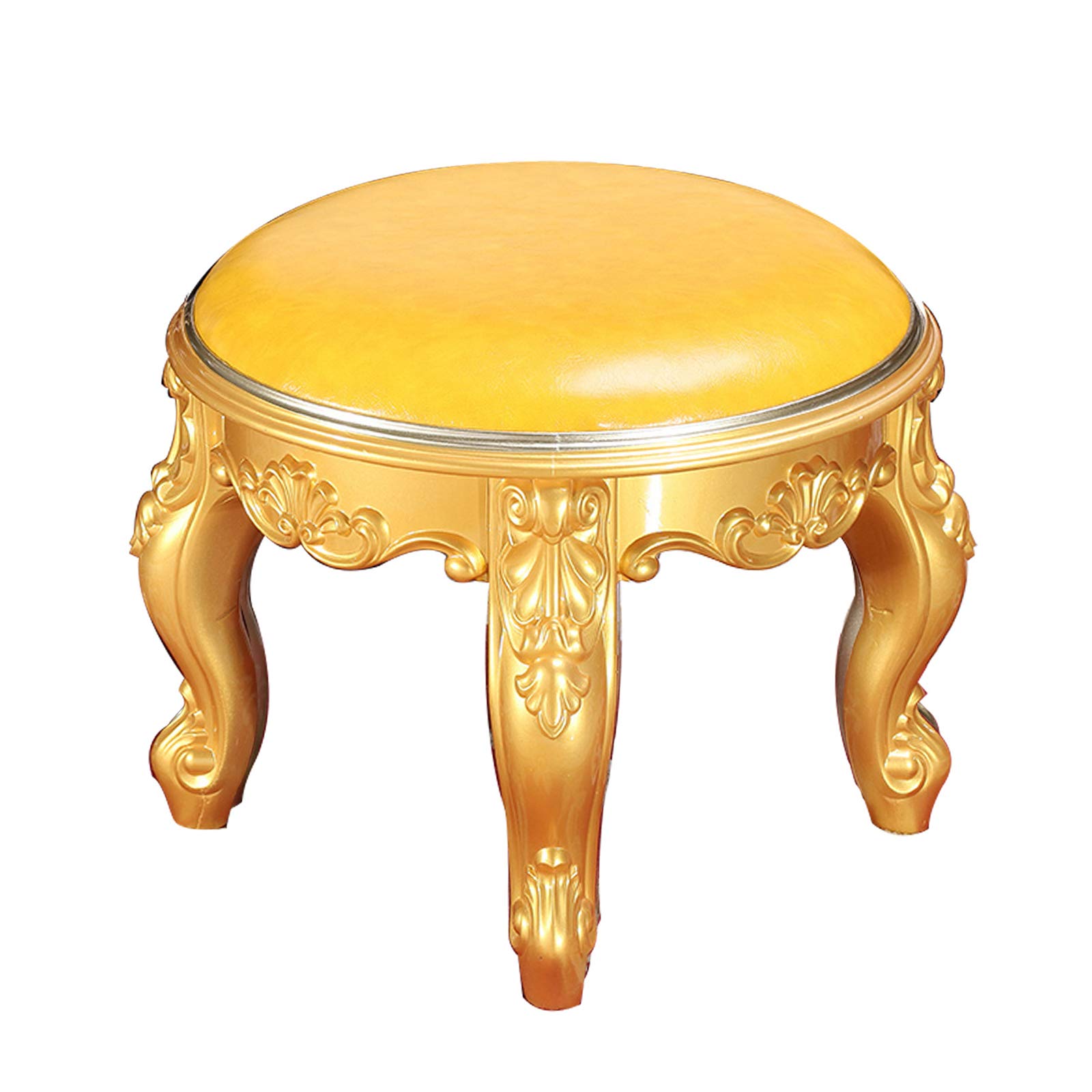 Vintage Vanity Stool with ABS Legs - Round Makeup Bench & Dressing Table Footrest Stool, 385 lbs Weight Capacity - Perfect for Bedroom, Boudoir, Salon & Home Decor