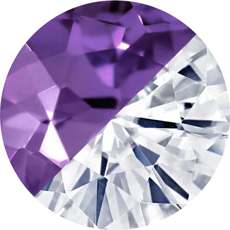 Amethyst - White Moissanite