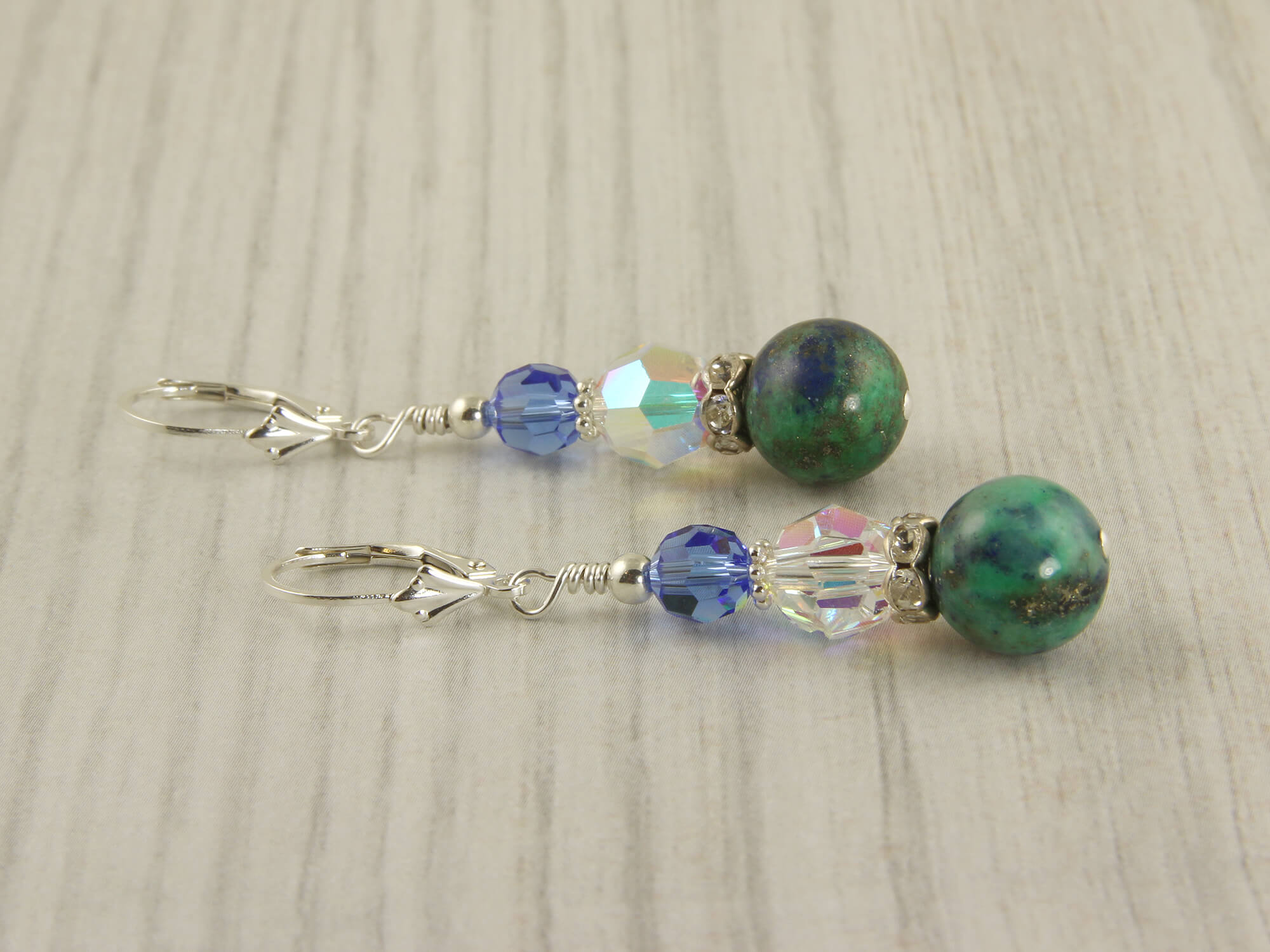 Azurite Sapphire Gemstone Beaded Earrings for Women - Handmade Boho Dangle Jewelry - Perfect for Parties, Weddings & Everyday Wear