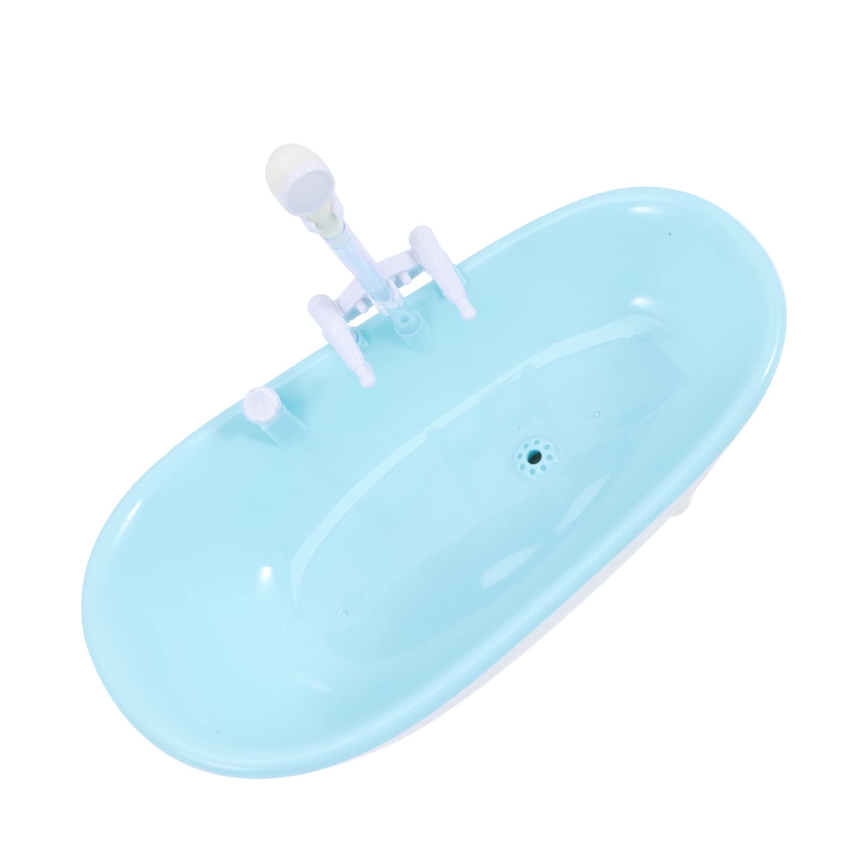 VICASKY 3-Piece Mini Bathtub Toy Set - Sky Blue Plastic Doll Bath Tub Accessories for Kids Bath Time Play & Dollhouse Furniture Decor