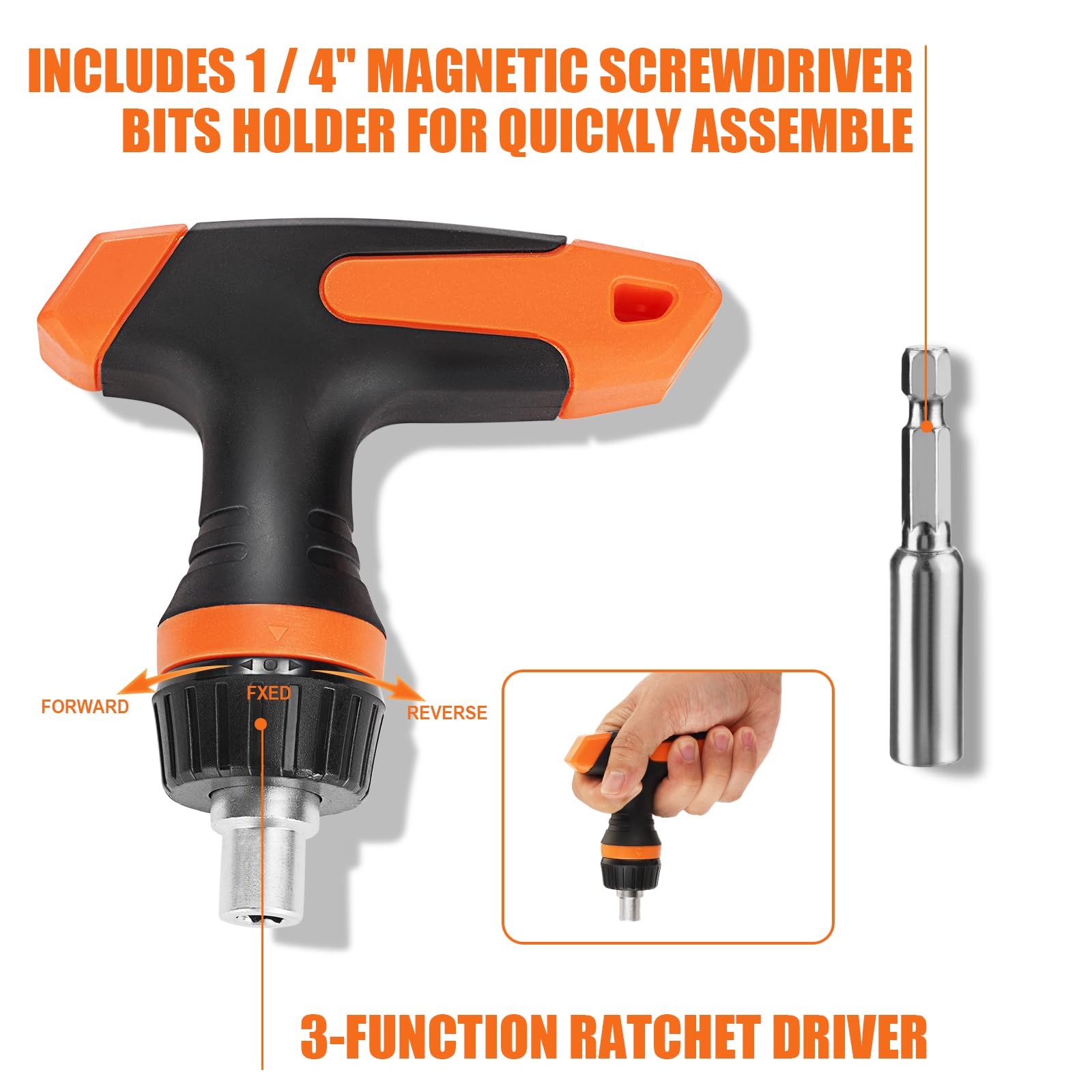 **Universal Ratcheting Socket Tool Set with Power Drill Adapter - 45-Piece T-Handle Screwdriver Kit for DIY, Home Repair & Automotive - Perfect Gift for Men, Dad, Boyfriend & Handyman (Christmas, Birthday, Stocking Stuffer)**    *(Use Cases: Ideal for home improvement projects, car repairs, furniture assembly, and general maintenance tasks.)*