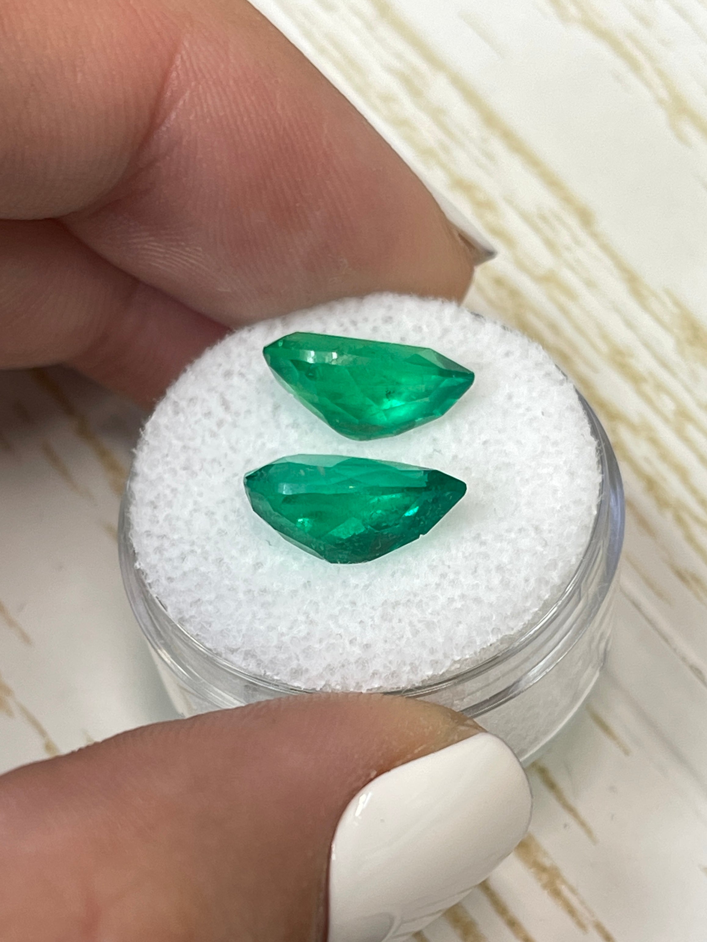 6.37tcw 12.5x8mm Pear Cut Loose Colombian Emeralds - Muzo Green Gemstones for Jewelry Making, Engagement Rings & Luxury Gifts