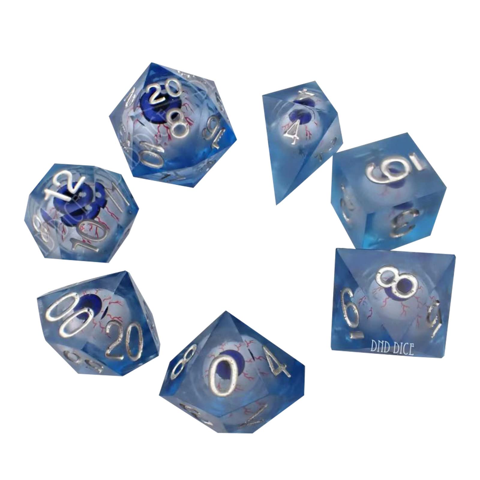 Premium 7-Piece Pearl Grain Transparent Multicolor Dice Set for TRPG, D&D, and RPG Games - DIY Multi-Sided Polyhedral Dice for Tabletop Roleplaying Adventures