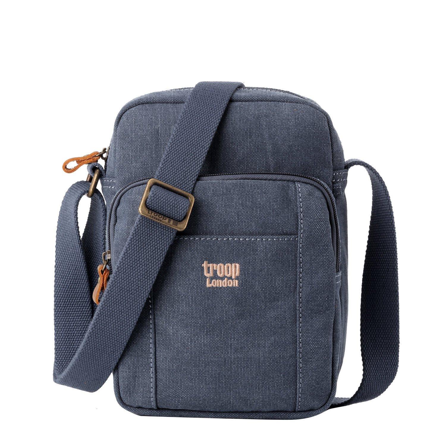 TRP0370 Troop London Classic Canvas Crossbody Bag for Men & Women - Stylish & Durable Everyday Shoulder Bag for Work, Travel & Casual Outings