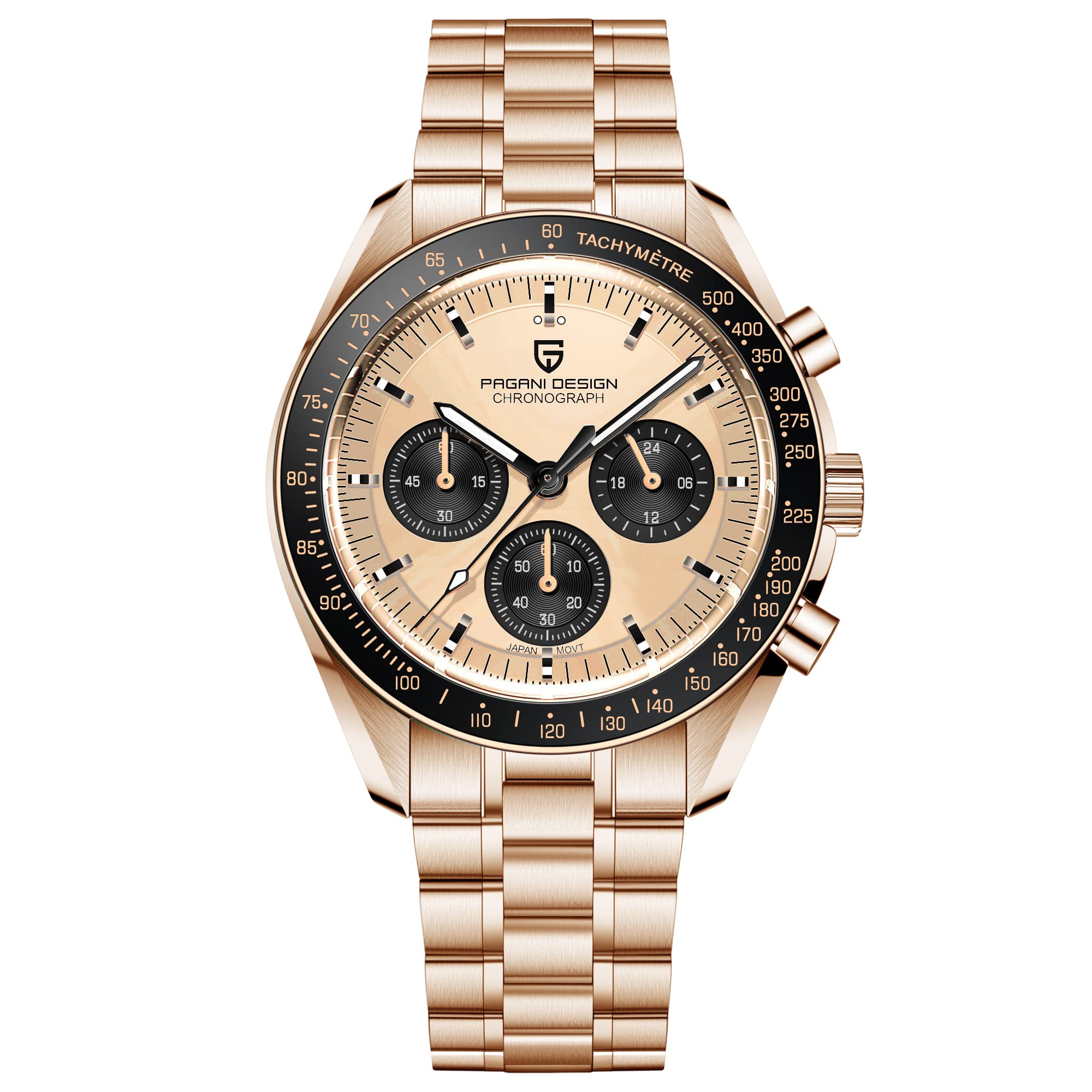 Pagani Design 1701 Men's Chronograph Watch - Stainless Steel Sports Watch with Japan VK63 Movement, Waterproof & Durable - Perfect for Casual Wear, Business Meetings & Outdoor Activities