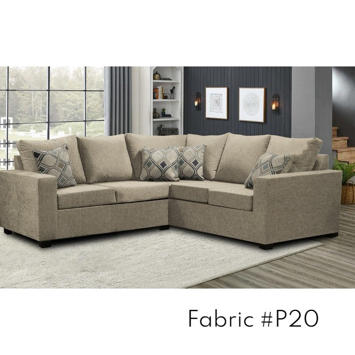 Premium Canadian-Made 2x2 Sectional Sofa with 17 Fabric Choices - Perfect for Living Rooms, Family Gatherings & Cozy Home Decor