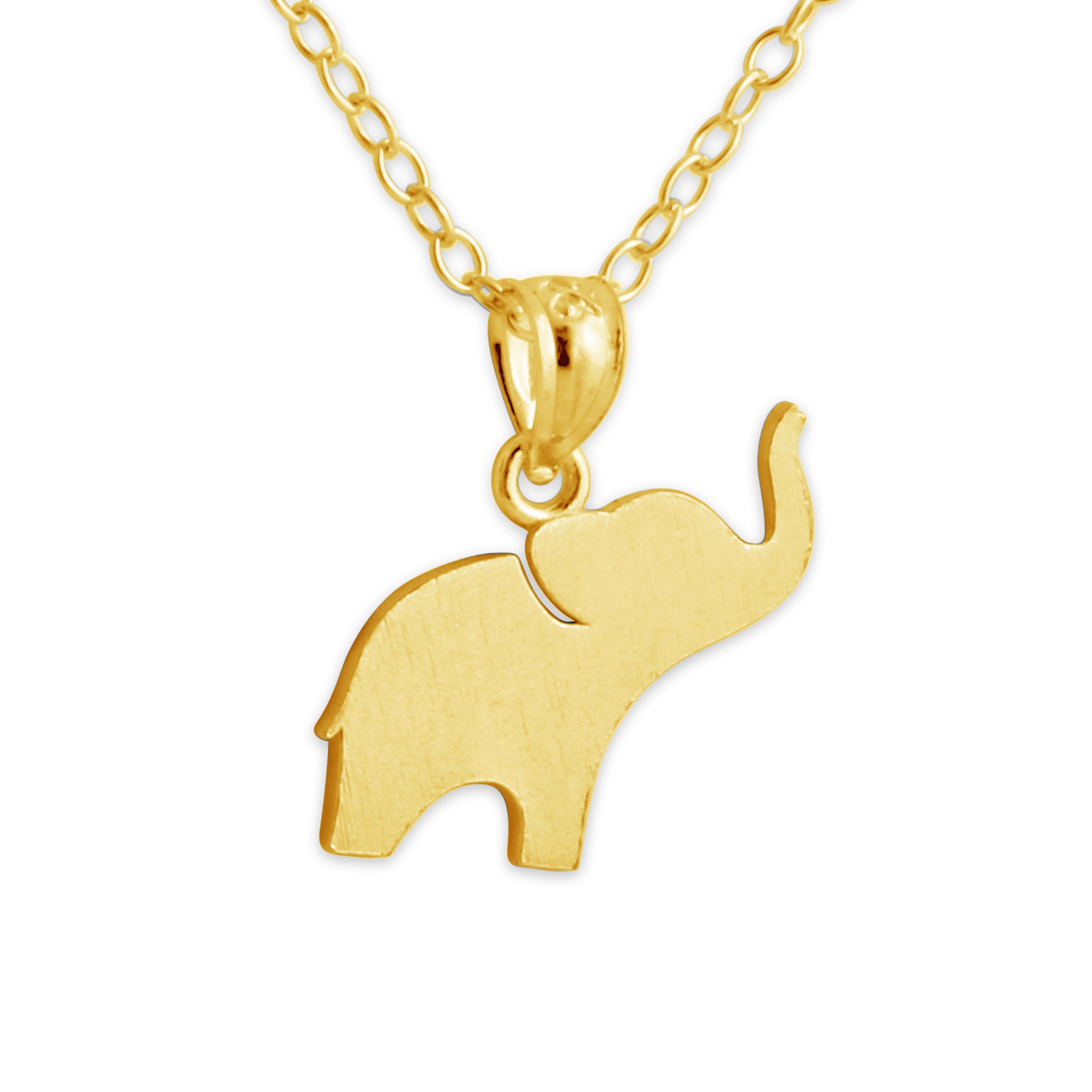 Azaggi Gold Plated Silver Elephant Pendant Necklace - Cute Animal Jewelry, Symbol of Strength & Good Fortune - Perfect Gift for Women, Birthday, Anniversary (Ideal for Everyday Wear & Special Occasions)