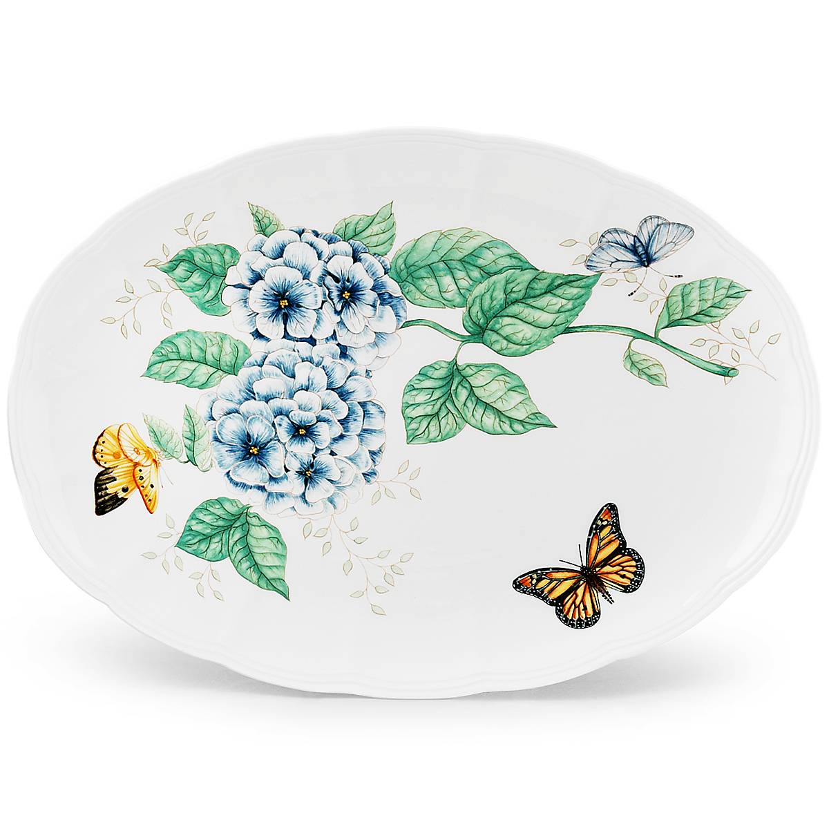 Butterfly Meadow Oval Serving Platter - Elegant Floral Design Ceramic Tray for Appetizers, Desserts & Entertaining - Perfect for Parties, Weddings & Home Decor
