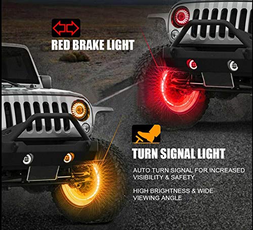 17 Inch LED Wheel Rim Lights for Trucks & Cars - Double Rows Illuminated Tire Ring Kit (Fits 21-28