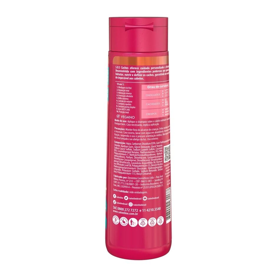 SOS Curls (+Powerful) 10-in-1 Multibenefit Shampoo & Conditioner Set (2 x 10.14 Fl Oz) - Salon Line for Curly Hair Care - Hydrating, Frizz Control, Nourishing - Perfect for Daily Use & Damaged Hair Revival