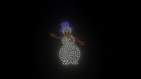 200 Drones for Snowman Animation - Stunning Light Show for Christmas, Winter Events & Holiday Displays