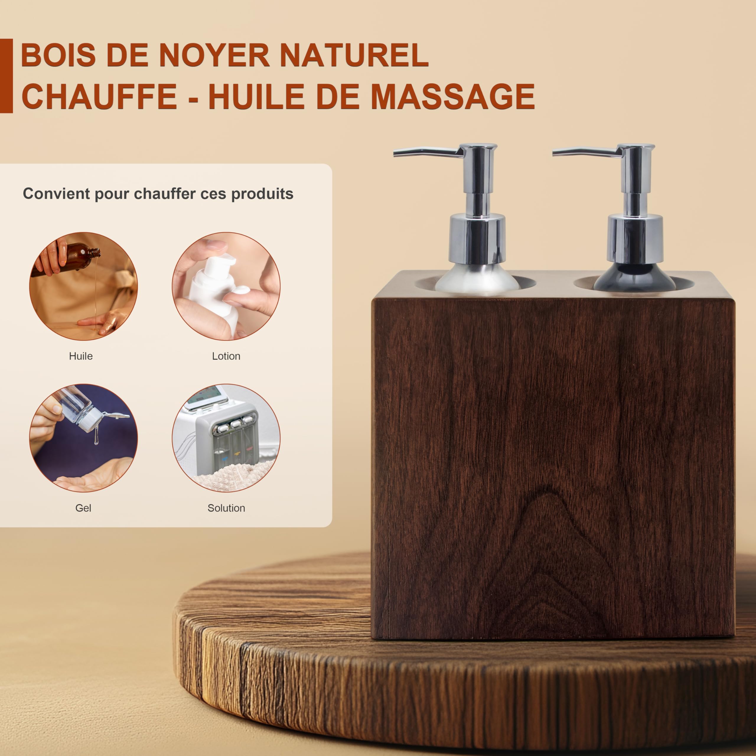 Elitzia Dual Bottle Massage Oil Warmer with Independent Heating Control - 4 Oil Pumps & Lotion Warmer (122-140°F) - Perfect for Spa, Salon, and Home Relaxation Therapy