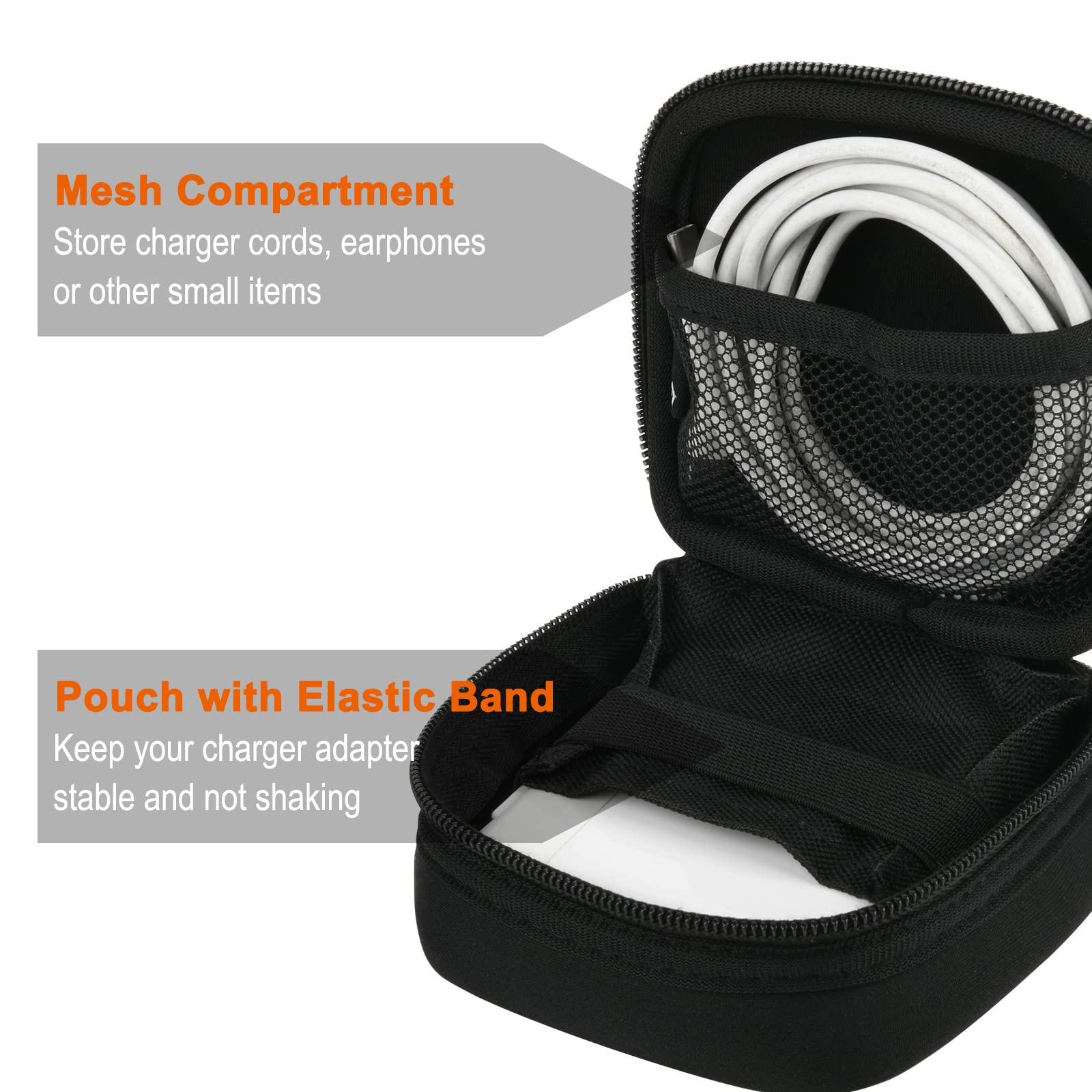 Portable Travel Organizer Bag for MacBook MagSafe Charger & Laptop Accessories - Compact Storage Case for Power Adapters, USB Drives, Tech Gadgets - Perfect for Business Trips, Commuting & Office Use