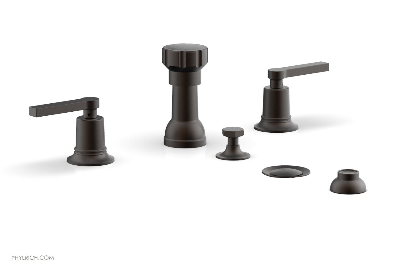HEX MODERN 4-Hole Bidet Faucet Set with Lever Handles - Matte Black Finish - Model 501-61 - Perfect for Bathroom Renovation & Modern Toilet Upgrades