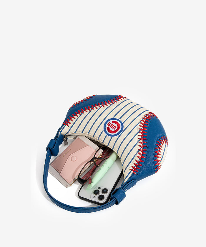 MLB Chicago Cubs Team Hobo Bag - Stylish Crossbody Shoulder Bag for Women & Men - Perfect for Baseball Games, Travel & Everyday Use