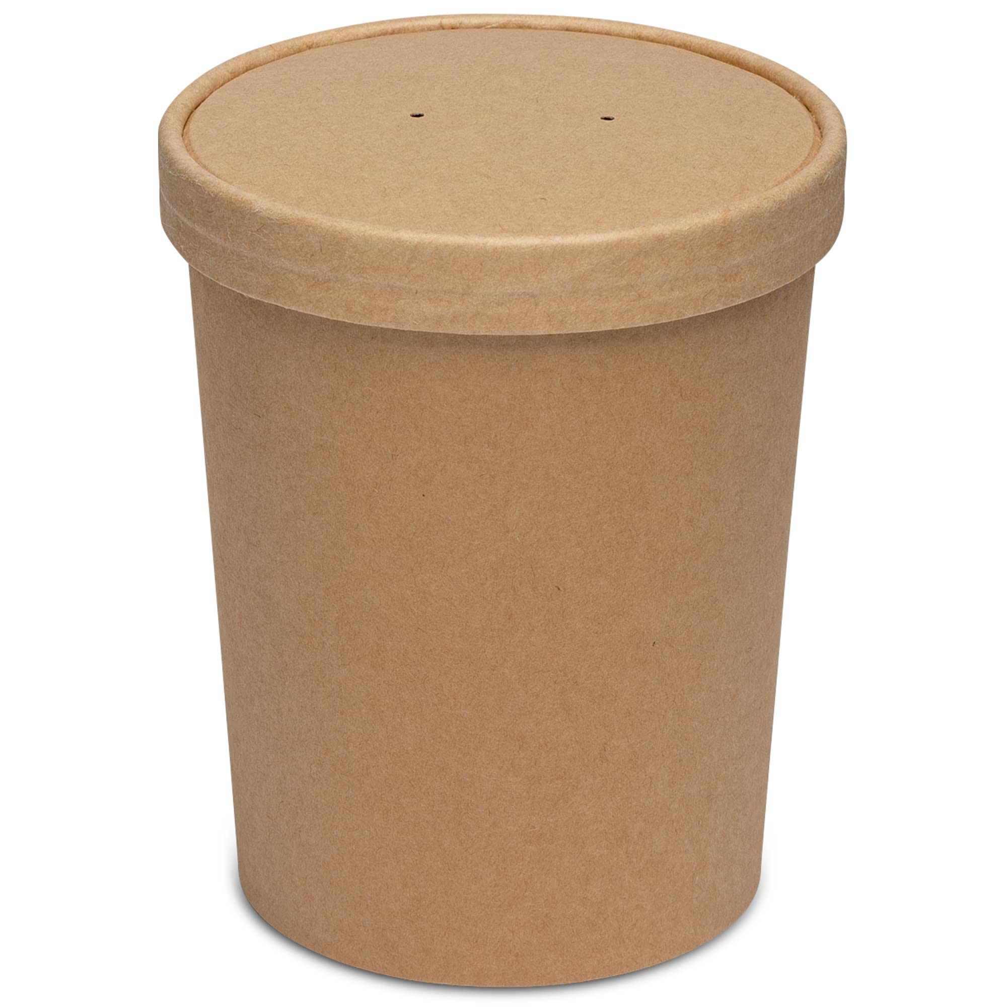 200-Pack 32 oz Kraft Paper Food Containers with Vented Lids | Disposable Soup Bowls & Ice Cream Cups | Microwave Safe, Leak-Proof | Perfect for Takeout, Restaurants, Catering & Parties