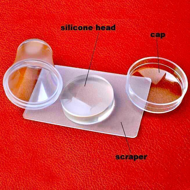 Clear Large 4cm Diameter Stamper & Scraper - Perfect for Nail Art, DIY Crafts, and Clay Modeling