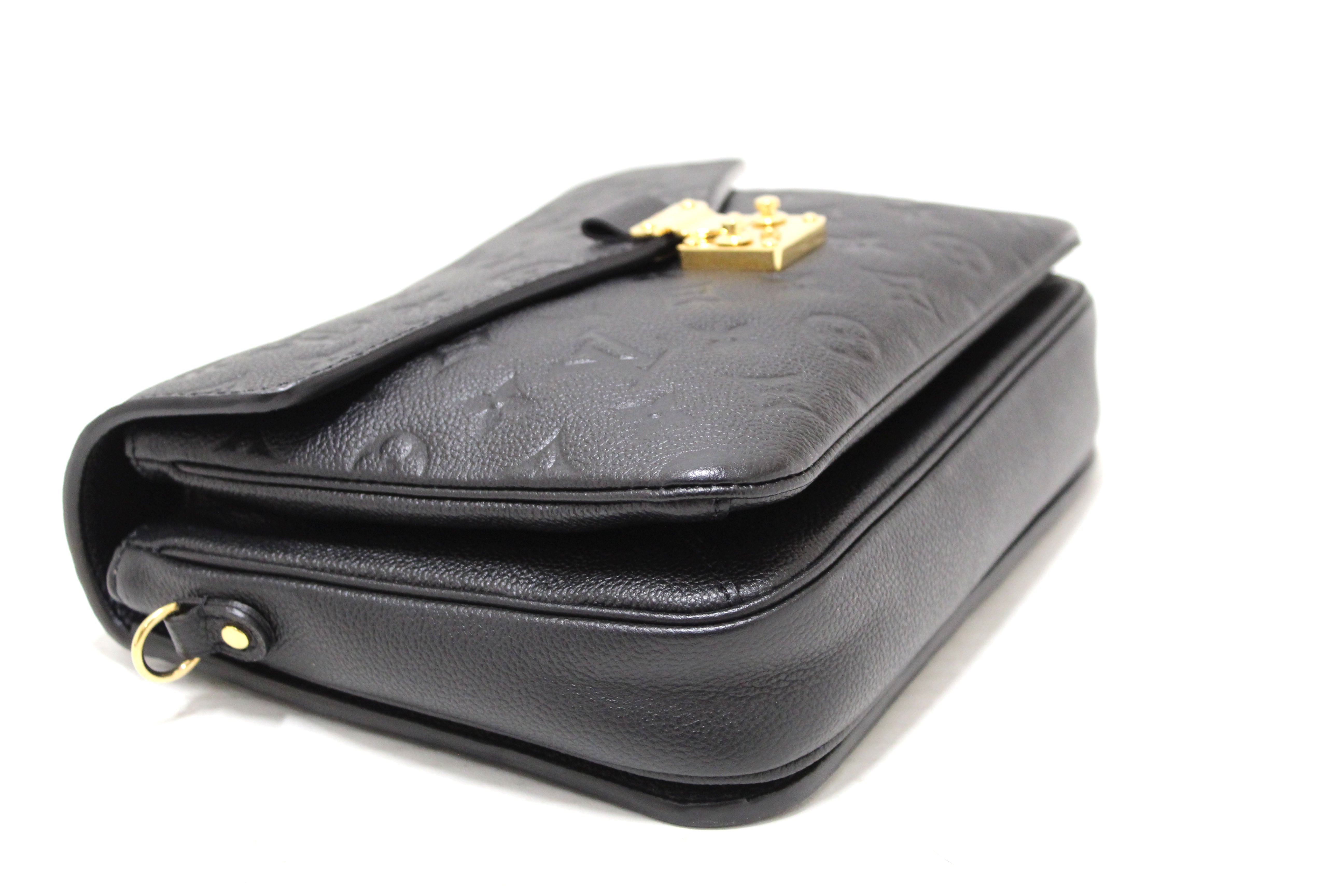 Authentic Louis Vuitton Black Monogram Empreinte Leather Metis Pochette Messenger Bag - Luxury Crossbody Bag for Women, Perfect for Work, Travel & Everyday Use