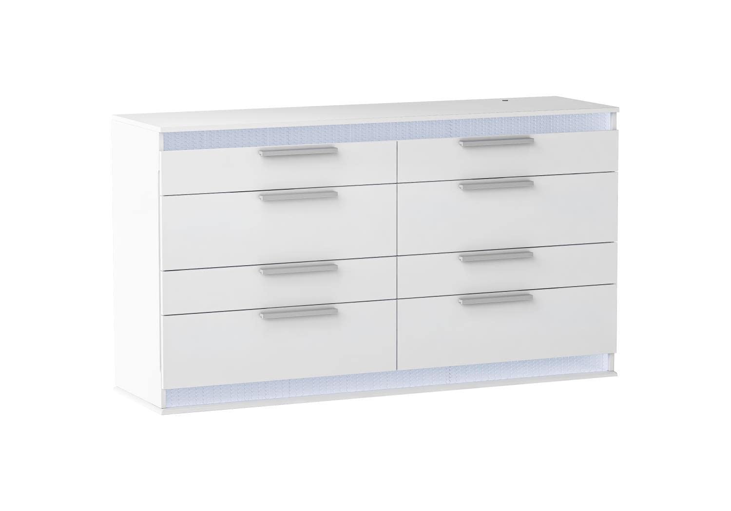 Modern Gloss White 8-Drawer Dresser - Elegant Bedroom Storage Furniture for Clothes, Linens & Accessories | Perfect for Master Bedroom, Guest Room & Nursery Organization