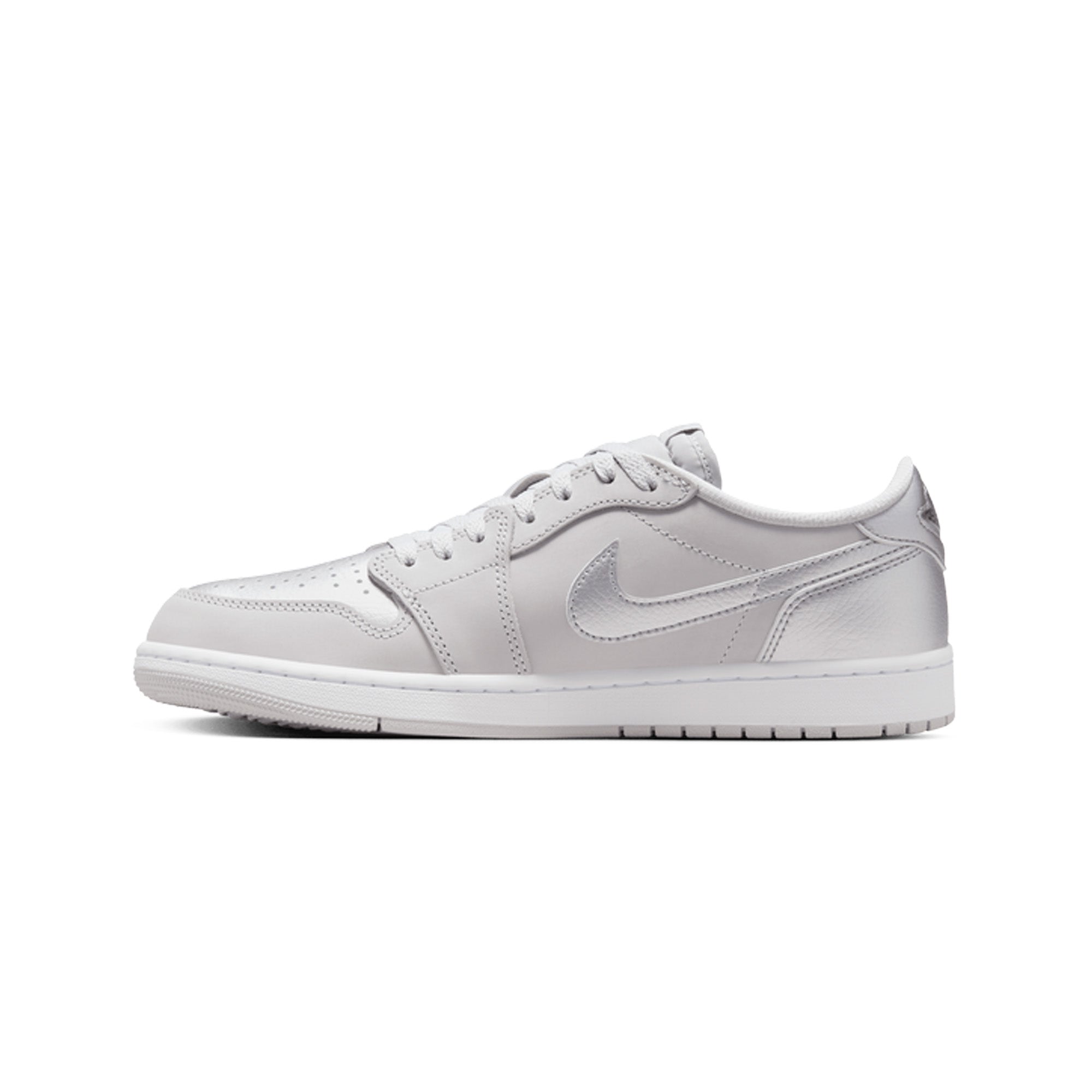 Air Jordan 1 Low OG 'Metallic Silver' Sneakers (2024) - Men's Basketball Shoes for Casual Wear & Street Style Fashion