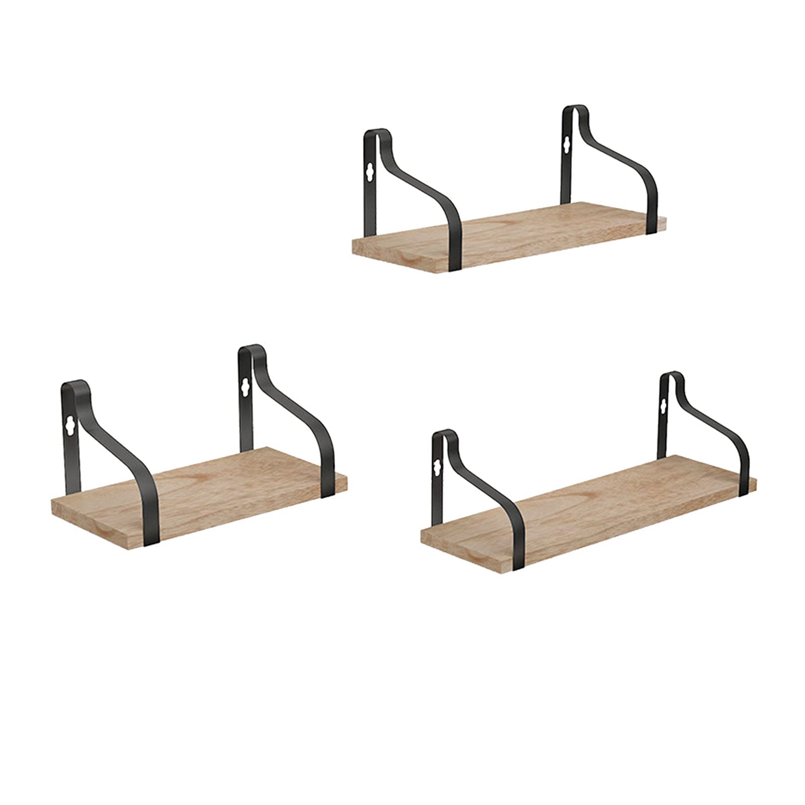 3-Tier Wall Mounted Bookshelf Organizer - Wooden Home Decor Shelf for Kitchen, Bathroom & Living Room - Space Saving Storage Solution for Books, Plants & Decorative Items