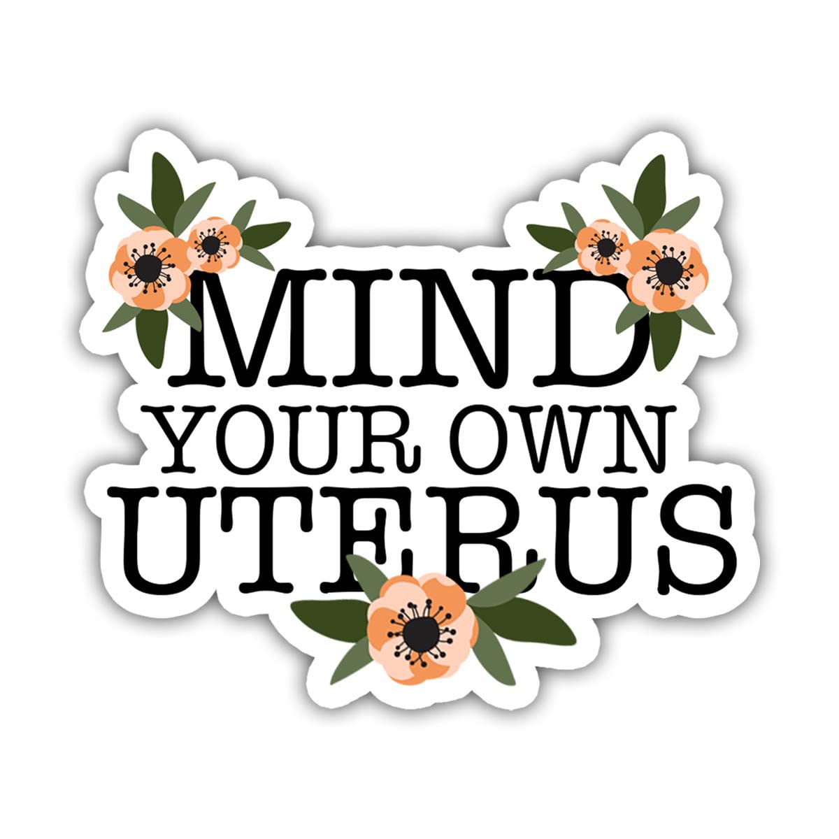 3 Pcs Funny Uterus Vinyl Stickers - Mind Your Uterus Decals for Laptop, Water Bottle, Phone, Tablet & Car - 3x4 Inch Waterproof Stickers - Perfect for Women's Health Awareness, Feminist Gifts & DIY Decor