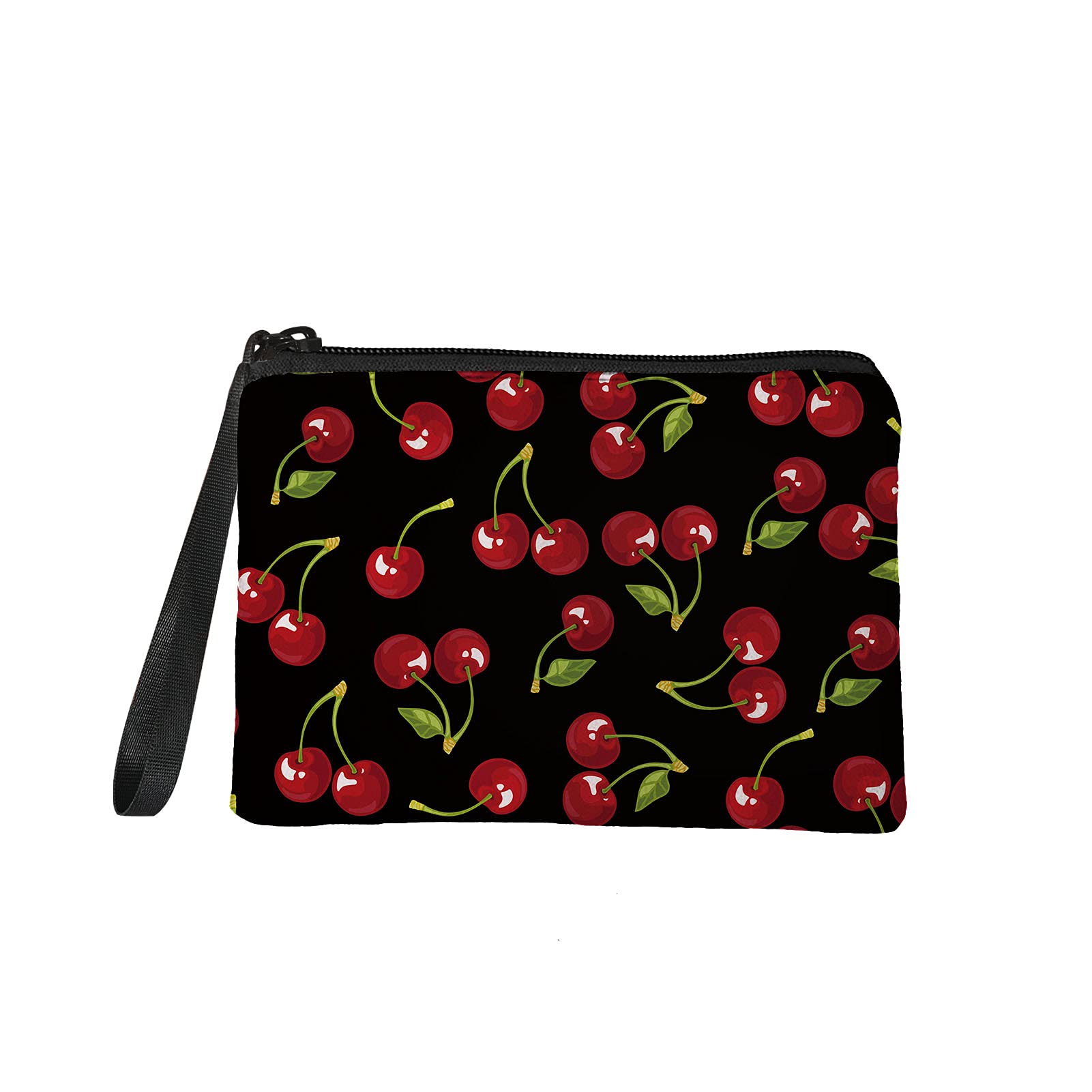 Kuiaobaty Women's Cute Small Wallet - Cherry Berry Pattern Coin Purse & Hand Clutch for Shopping, Change Holder | Perfect for Everyday Use, Travel & Gift Giving