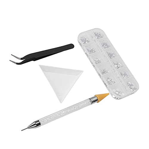 Premium Nail Art Rhinestones Set with Tapered Tweezer - Shiny Crystal Gems for DIY Nail Designs, Phone Case Decoration & Creative Crafts | Perfect for Salon Professionals, Home Manicures & DIY Projects