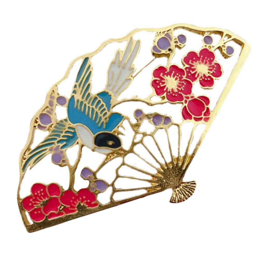 Vintage Fan-Shaped Brooch Pin - Ethnic Style Jewelry for Women - Elegant Clothes Accessory for Dresses, Jackets & Scarves - Perfect for Weddings, Parties & Special Occasions