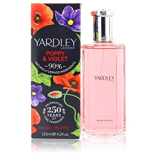 Yardley London Poppy & Violet Eau De Toilette Spray for Women - 4.2 oz Floral Fragrance Perfume | Long-Lasting Fresh Scent | Perfect for Daily Wear, Office & Special Occasions