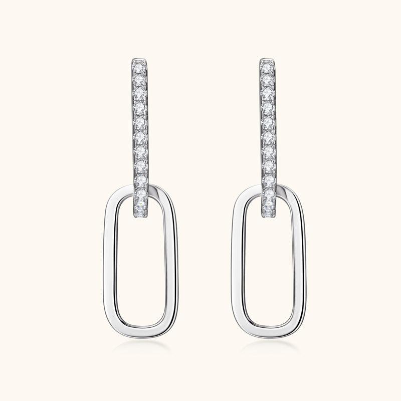 Luxury Moissanite Pavé Drop Earrings for Women - Hypoallergenic 925 Sterling Silver Dangle Earrings - Perfect for Weddings, Parties & Special Occasions
