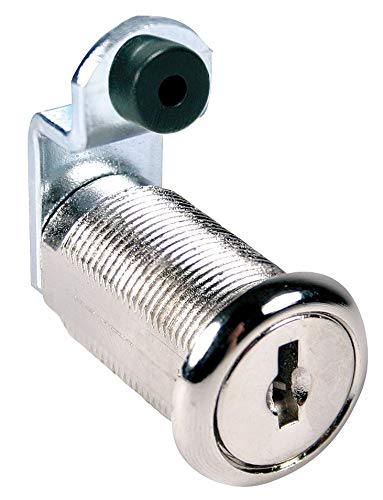 Disc Tumbler Cam Lock with Key - Nickel Plated C390A for Cabinets, Mailboxes & Furniture Security