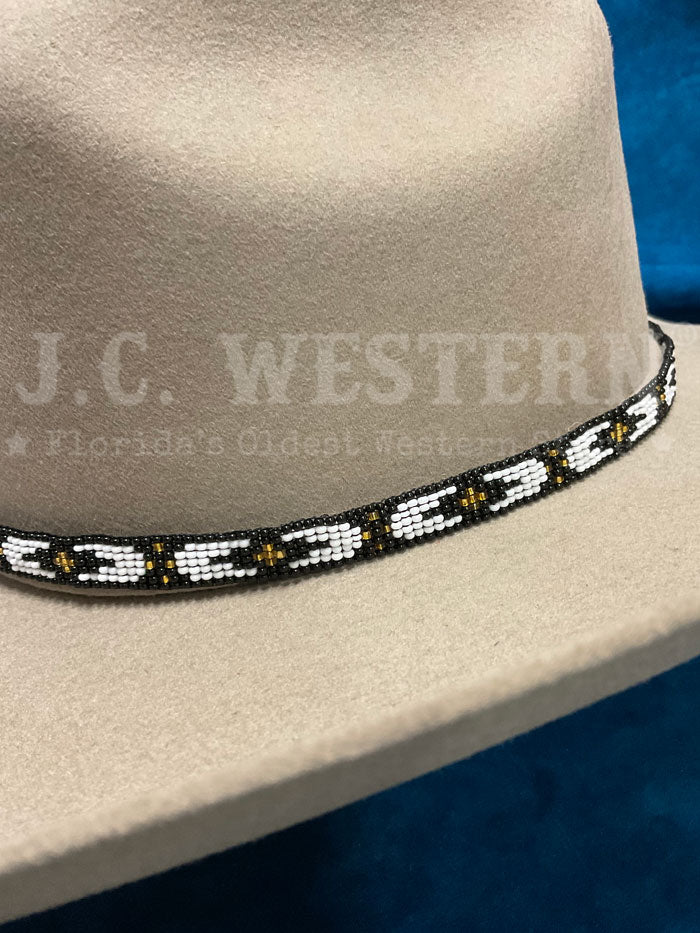 Fashionwest BS12 BK Bead Strip Hatband Black - Stylish Western Hat Accessory for Cowboy Hats, Costume Parties & Country Music Events