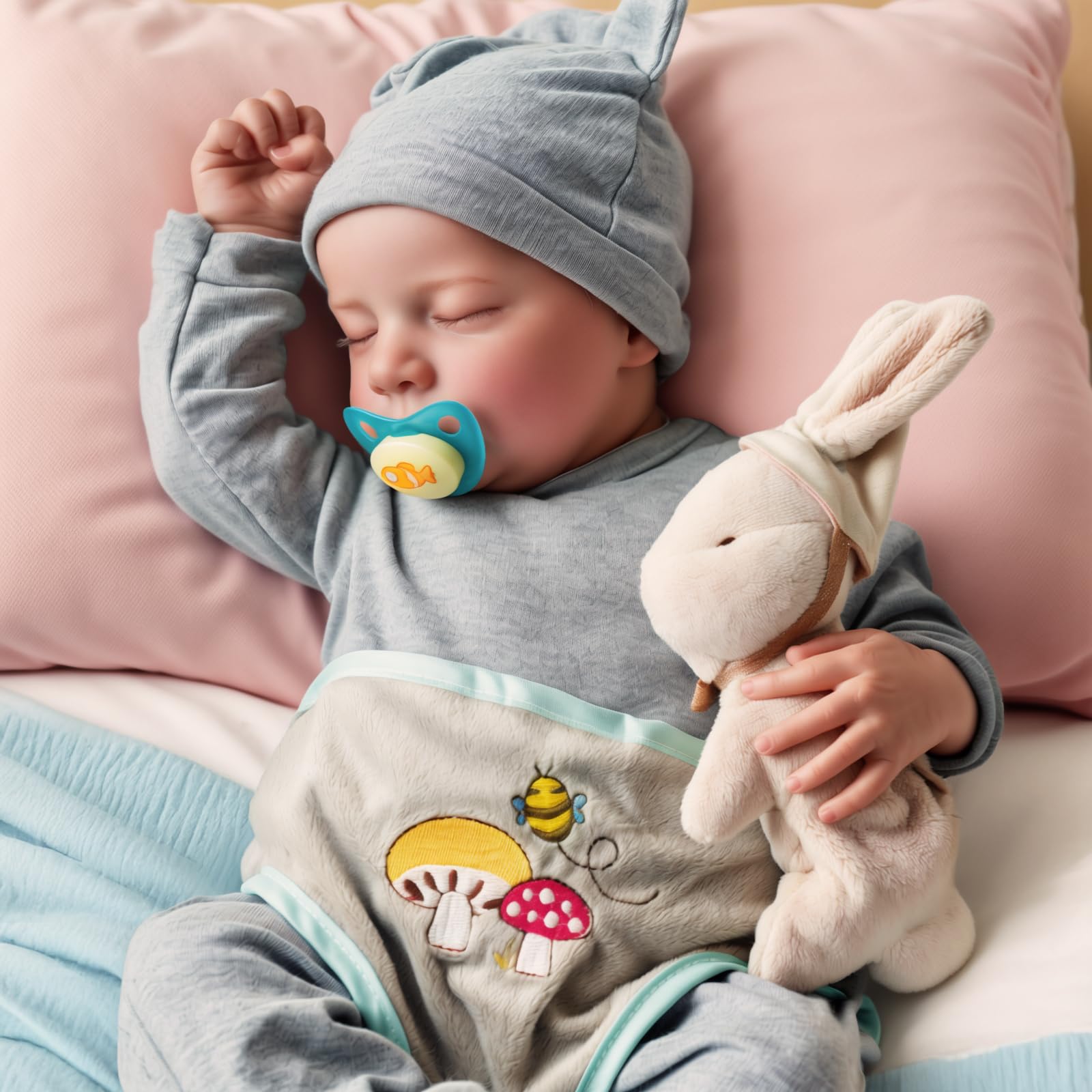 JIZHI 17 Inch Lifelike Reborn Baby Doll - Realistic Newborn Baby Boy Doll with Poseable Vinyl Body & Feeding Kit | Perfect Gift for Kids 3+ | Great for Role Play, Parenting Practice & Collectors
